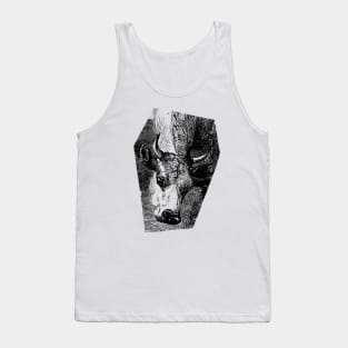 Cow Portrait Black and White Illustration Tank Top